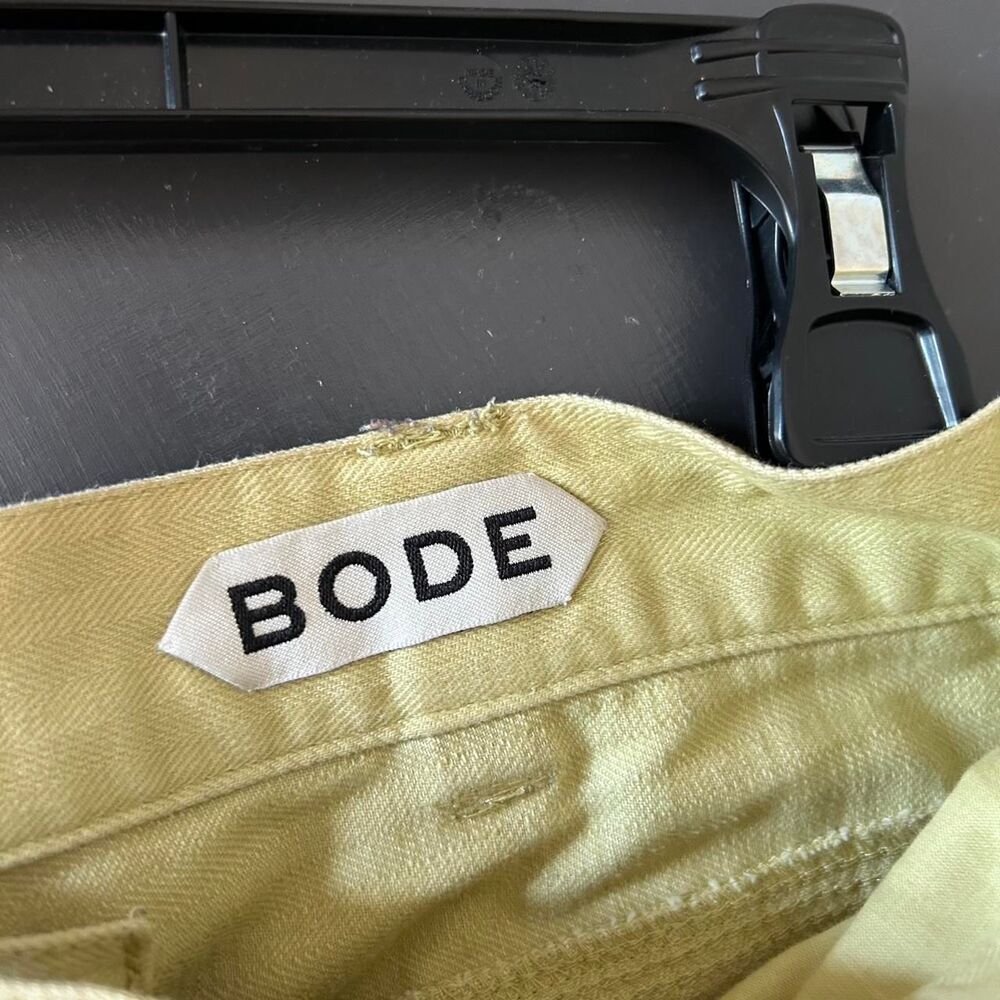 Bode Men's Yellow and Green Trousers - Picture 5 of 6